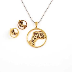 China South American Fashion Stainless Steel Earrings With Matched Pendant Necklace Set CQT60 wholesale