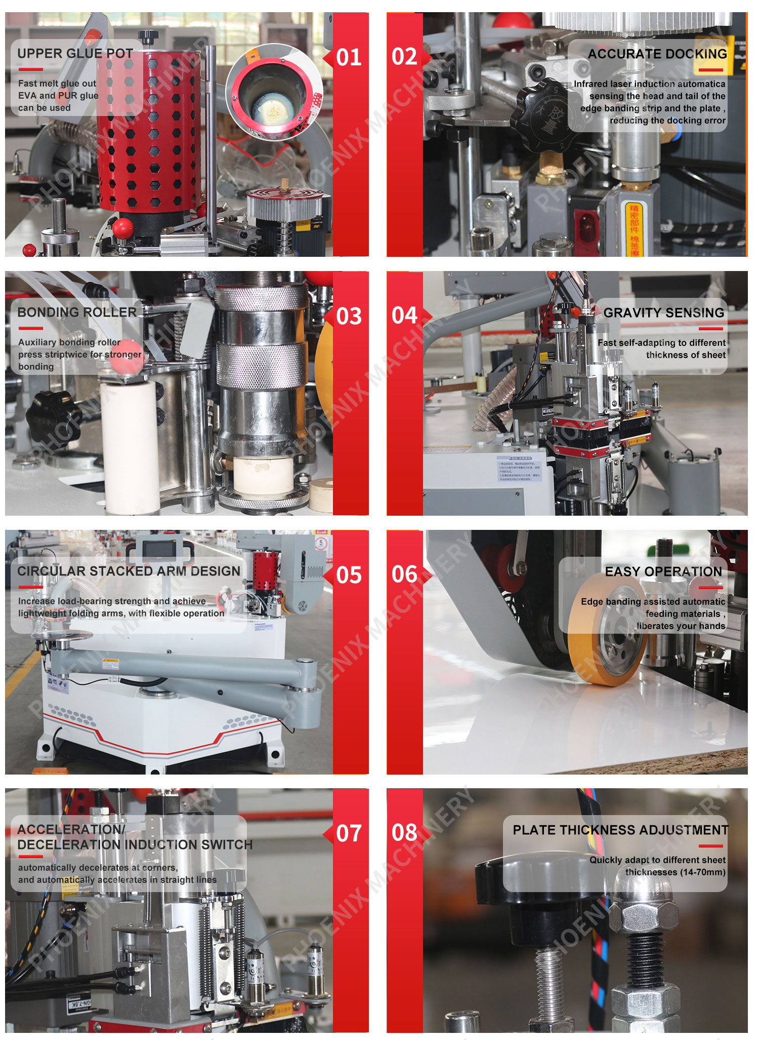 KN-700-3 All-in-one Edge Banding Machine with Laser Guided Trimming and 150mm Vacuuming