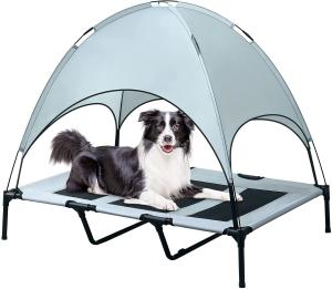China Indoor and Outdoor Beach Durable Oxford Fabric Elevated Dog Cot with Canopy wholesale