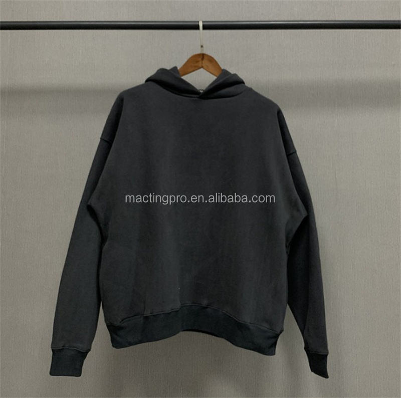 Custom Hooded Sweatshirt For Boys Lightweight Heavyweight Hoodie Acid Wash Black Spring Season