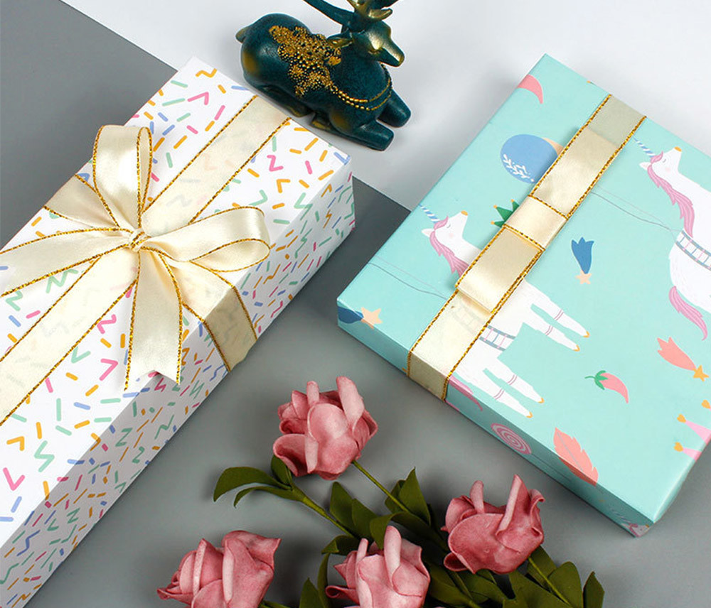 Waterproof Colorful Uncoated Eco Gift Wrapping Paper Wood Pulp