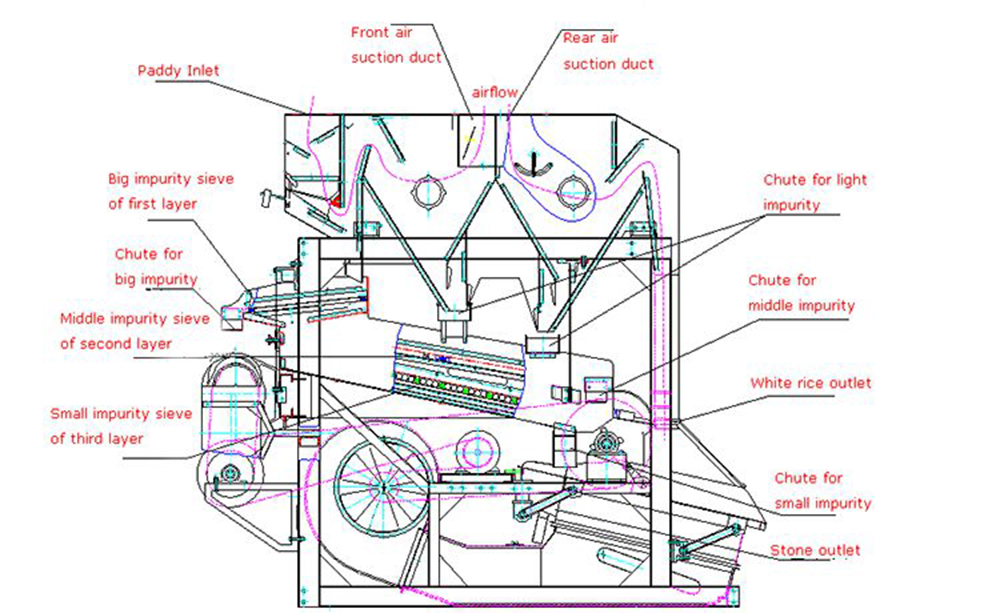 TQLQ100 Automatic Winnower Seed Stoning Rice Paddy Coffee Destoner for Local Service 6