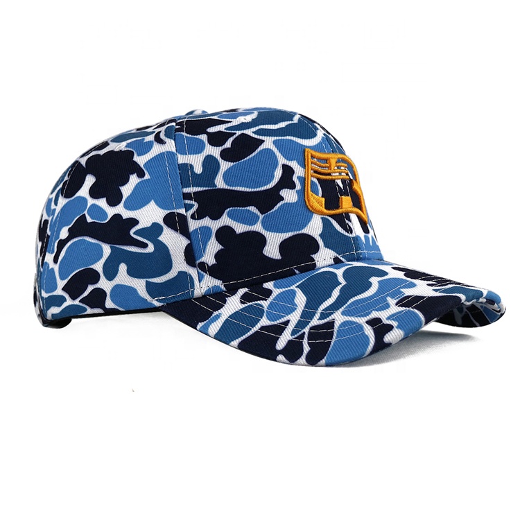 Camo Printed Baseball Caps OEM / ODM Sports Hats ACE Headwear