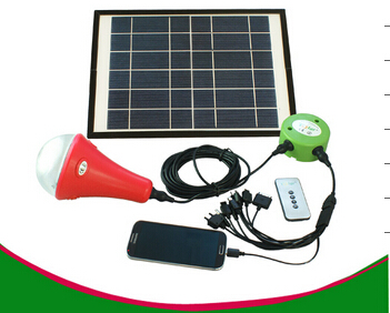Solar power home lighting kits 9W panel lithium battery with remote control
