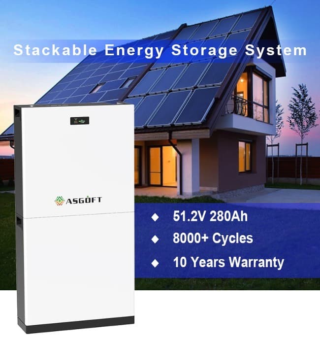 Assembled Easily Solar Energy Pack DIY BMS 51.2V 280Ah 15Kwh Stackable Battery