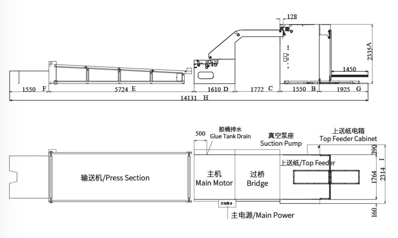 Leading Edge Feeder Automatic Flute Laminator Machine 29KW DX-2100