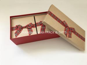 China Fancy Empty Xmas Gift Boxes With Ribbon Bow Tied , Candy Christmas Gift Wrap Boxes wholesale