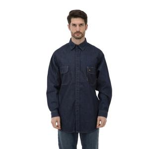 China NFPA2112 Fire Retardant Cotton Denim Shirt Men'S FR Button Down Snap Shirt wholesale
