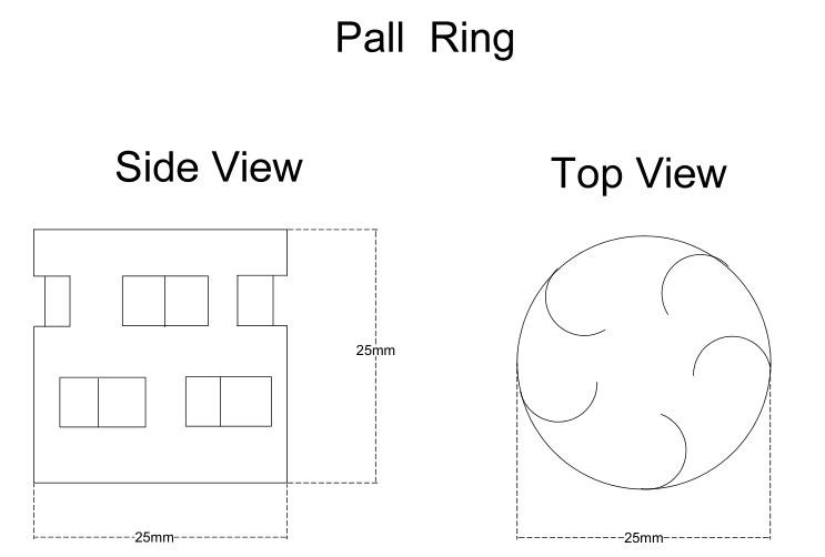 25mm 304 Metal Pall Ring Distribution Of Gas Liquid Tower Packing