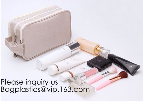 New Fashion Travel Makeup Brush Mesh Cosmetic Bag,Portable Canvas Travel