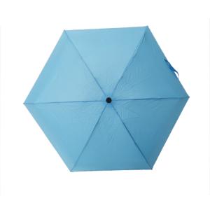 China 19 Inch Light Ladies Compact Umbrella Blue Color Rubber Coating Plastic Handle wholesale