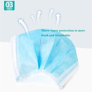 China Disposable 3 Ply Surgical Mouth Masks For Anti Flu Virus Dust Covid -19 wholesale