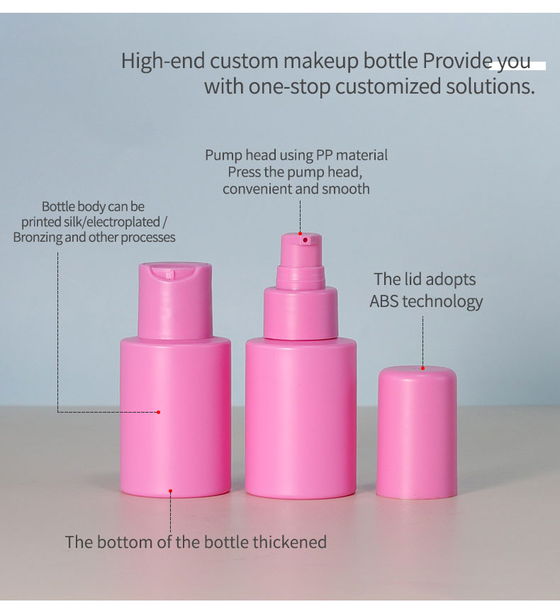 Luxury Plastic Cosmetic Bottles 60ml 100ml Pink Fine Mist Spray Bottle Packaging For Industrial
