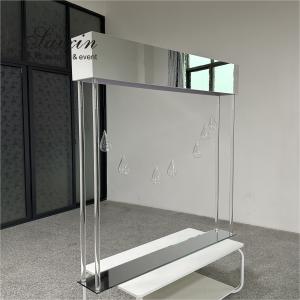China Wedding Crystal Flower Stand Centerpiece With Mirror Flower Holder 150cm wholesale