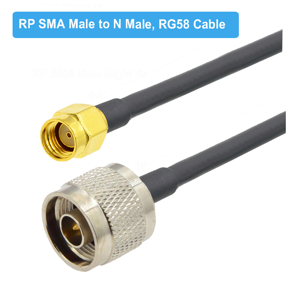 RF Coaxial Automotive Wiring Harness RG-58 Coaxial Cable N Type To SMA 15cm 50cm 1m 2m