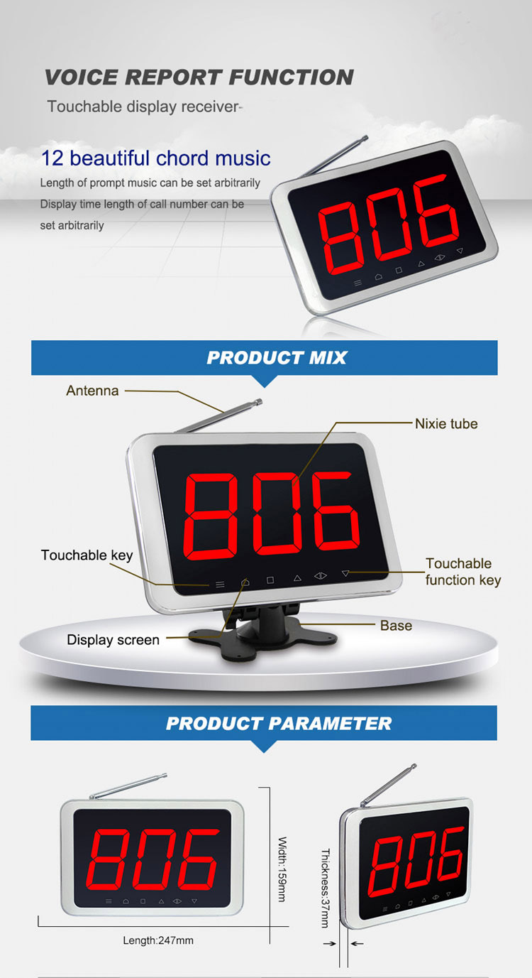 Wireless waiter buzzer call pager restaurant tools and equipment
