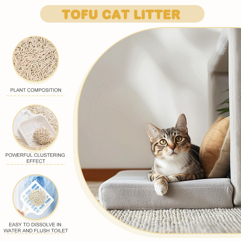 Absorbed Dust Free Hypoallergenic Cat Litter Tofu Flushable Litter For Cats