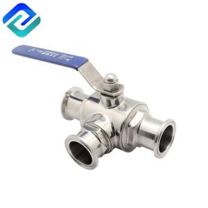 China Sanitary three way SS Tri clamp Casting Ball Valve wholesale