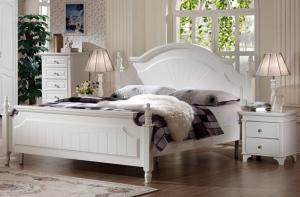 China modern white wooden bed room furniture wholesale