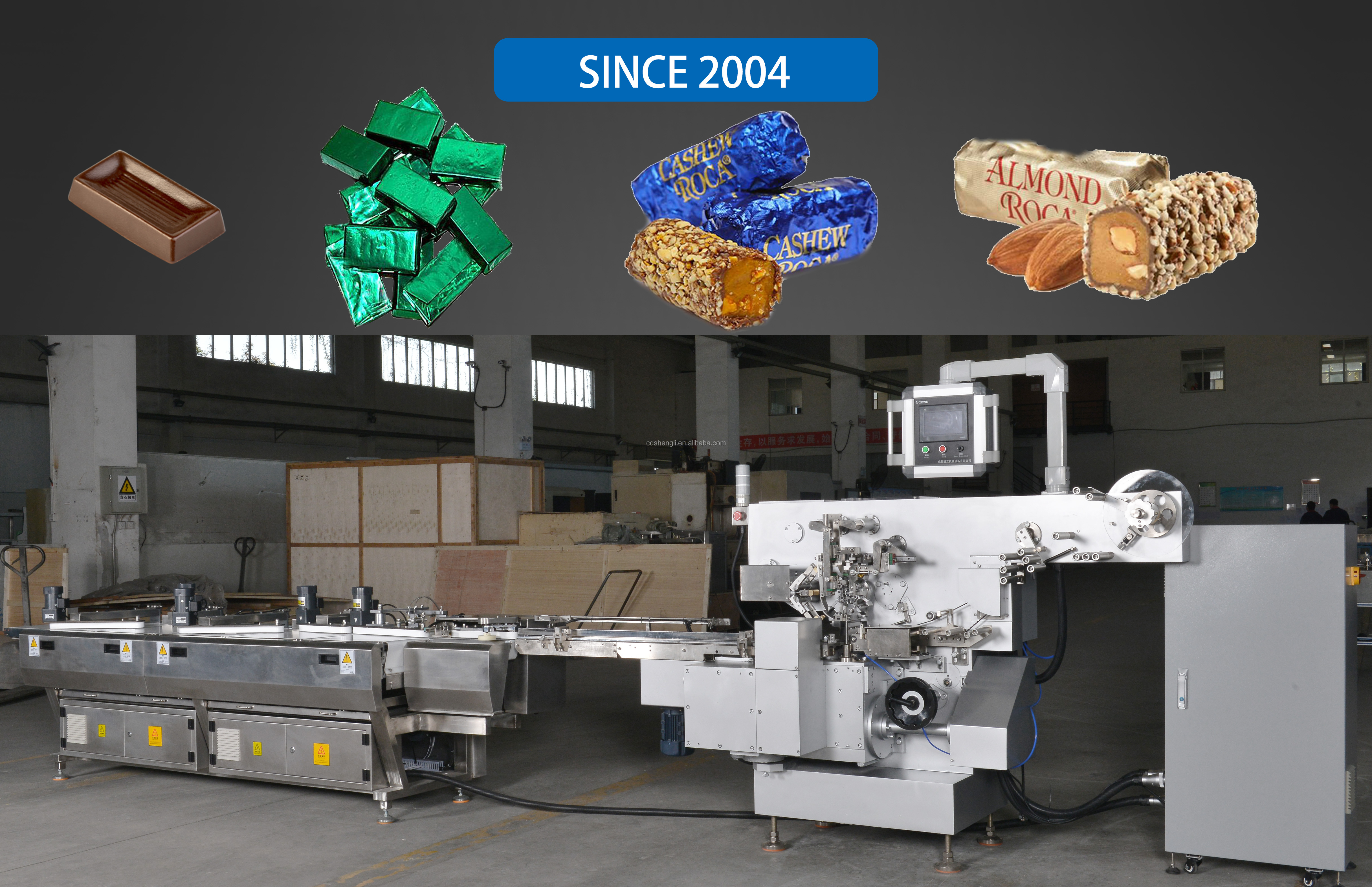 SL-SBZB450S Automatic Chocolate Fold Foil Wrapping Line for Special Shape Chocolate/Candy