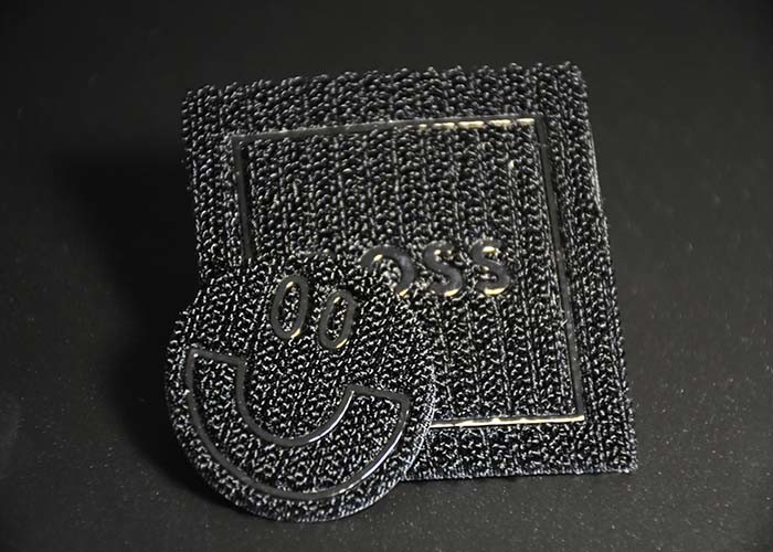 Customised Velcro embossed clothing labels Glossy / Matt Tpu Logo