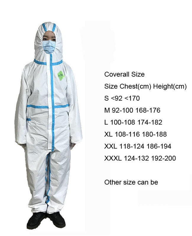 Full Body Disposable Protective Suit Breathable Hooded Conjoined Style