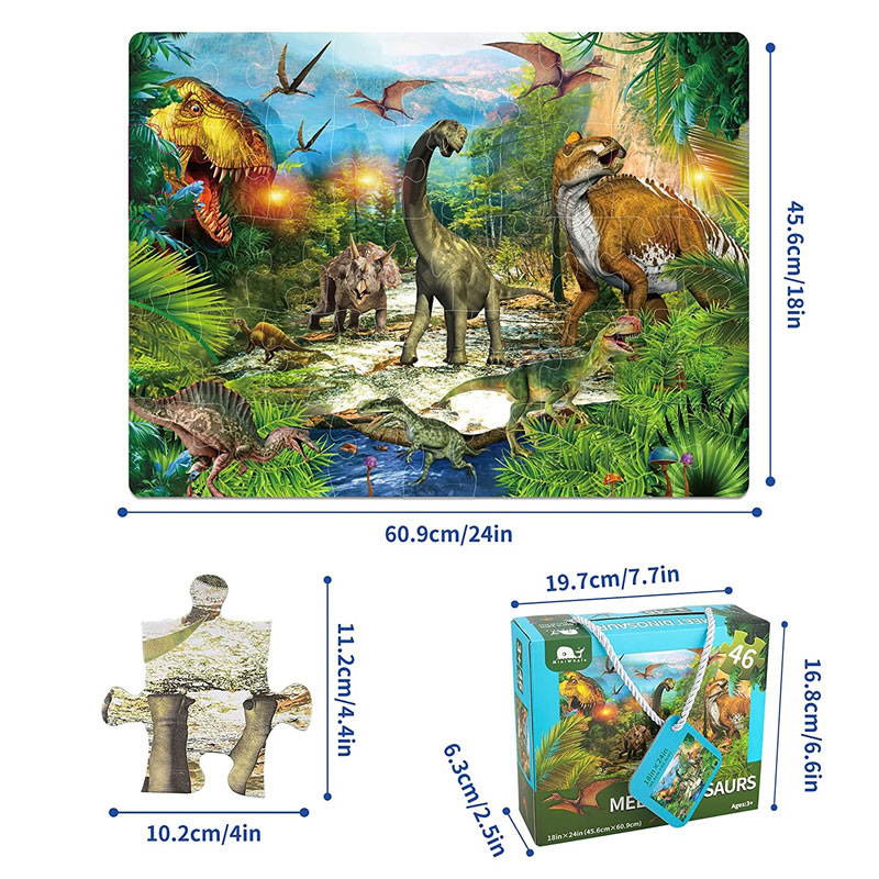 Unisex Other Educational Toys Dinosaur Noctilucent Floor Puzzle for Preschool Learning