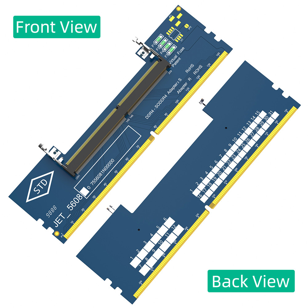 LLaptop DDR4 RAM to Desktop Adapter Card, Memory Tester SO DIMM to ddr4 Converter.