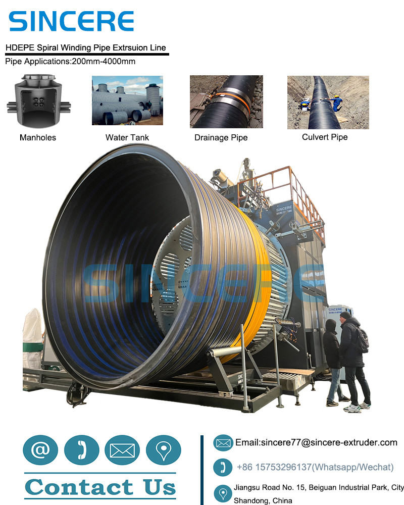 Water Cooling Spiral Winding Plastic Pipe Extrusion Line Making Machine OEM