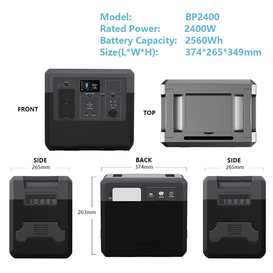 2400W Home Portable Solar Power Station 2560Wh OEM ODM Accept