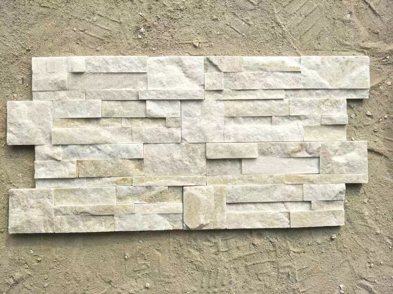 Courtyard Pure White Natural Split Quartzite Stone Veneer