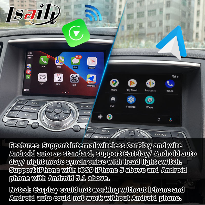 GPS Navigation NISSAN Multimedia Interface Android Carplay 1.8G For Infiniti G37 G25