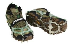 China Anti-Slip Whole Stainless Steel Chain Silicone Hiking Climbing Ice Grippers Crampons For Shoes Winter wholesale