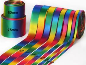 China High Color Fastness Rainbow Grosgrain Ribbon With Beautiful Appearance wholesale