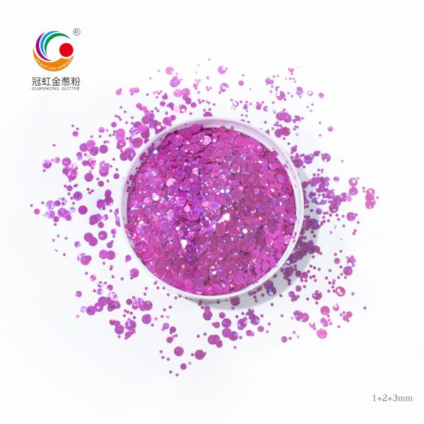 3mm Starry Heart Round Body PET Glitter Powder For Party Wedding Decoration