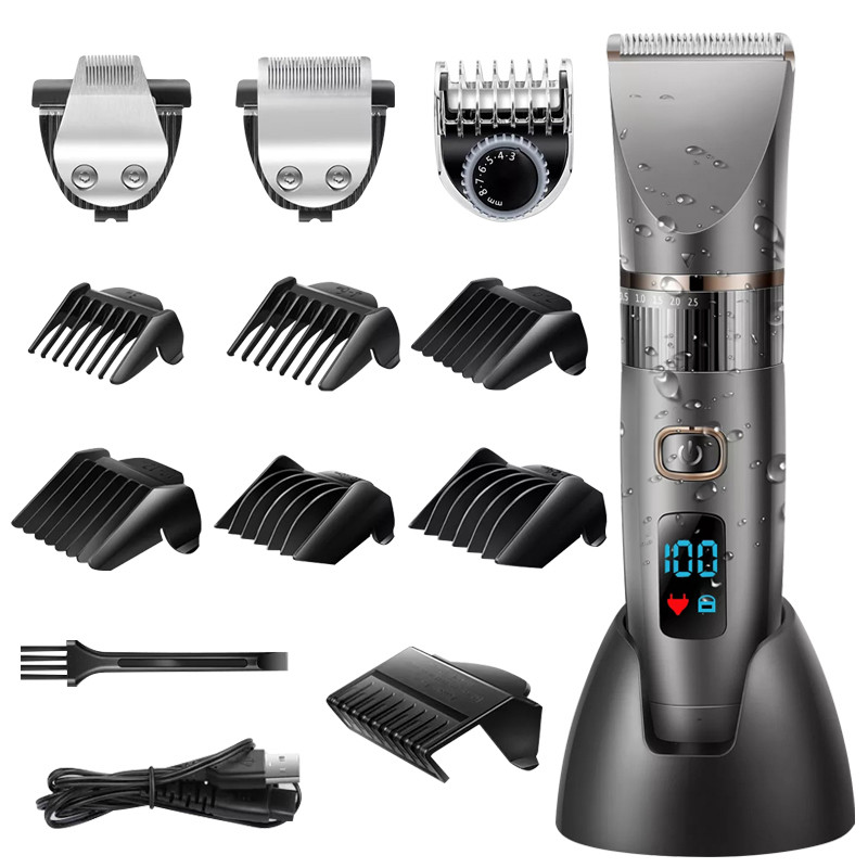 Professional Barber Shop Hair Clippers , Li Ion Battery Electric Hair Trimmer