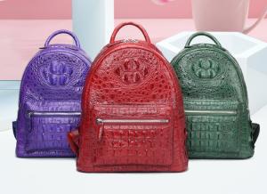 China Custom logo crocodile skin bag backpack for ladies wholesale