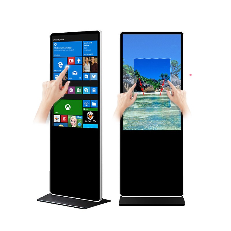 Wall 43 inch capacitive touch screen monitor with Android or Win10/11 OS support portrait landscape display modes