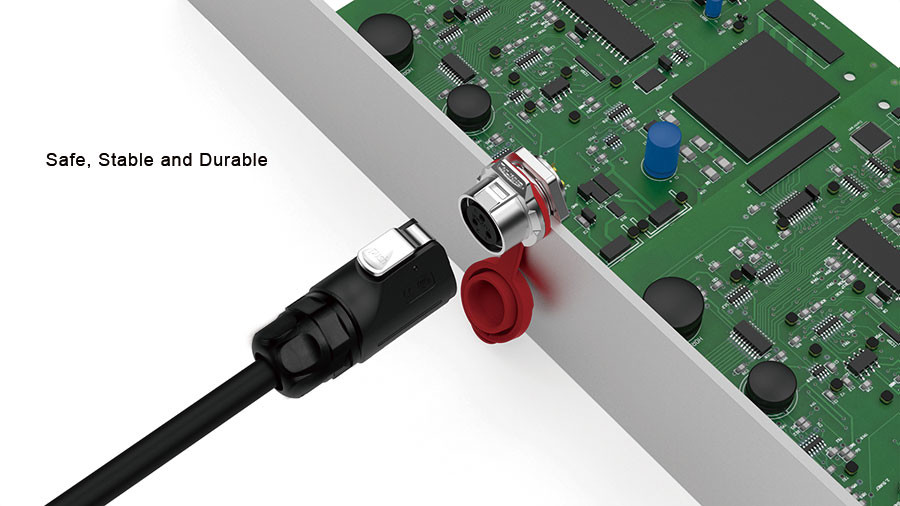 Bulkhead IP68 waterproof 12v dc panel mount plug socket power connector manufacturer 2 pin electric plug