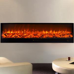 China 80'' 2000mm Living Room Decorative Electric Fireplace CE Realistic Flame wholesale