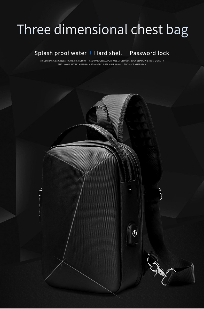 High quality brand men's leisure fashion waterproof anti theft shoulder chest crossbody sling bag for men