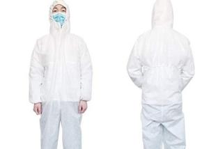 China Safety Disposable Protective Coverall , Breathable White Disposable Overalls wholesale