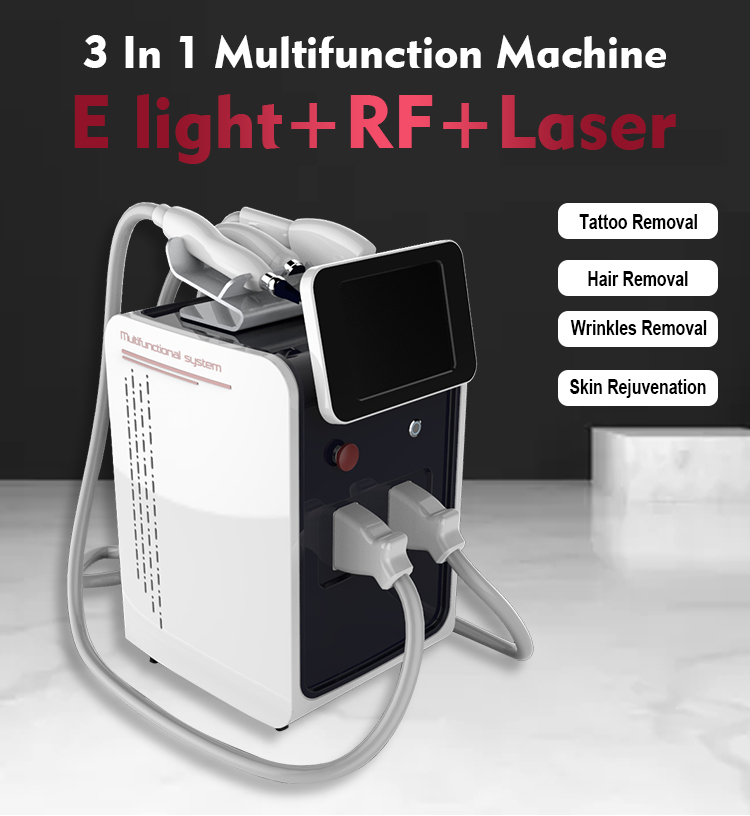 AS1913 Multifuncitonal OPT Skin Beauty Machine Hair Removal IPL Elight RF YAG Laser 3 Handles Tattoo Removal