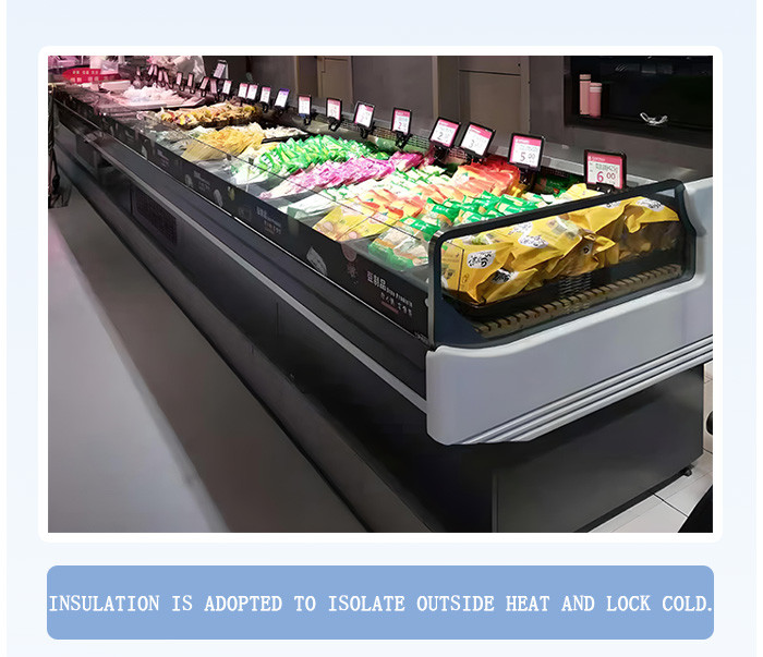Single Temperature Meat Display Freezer Stainless Steel Food Counter Butcher Fridge