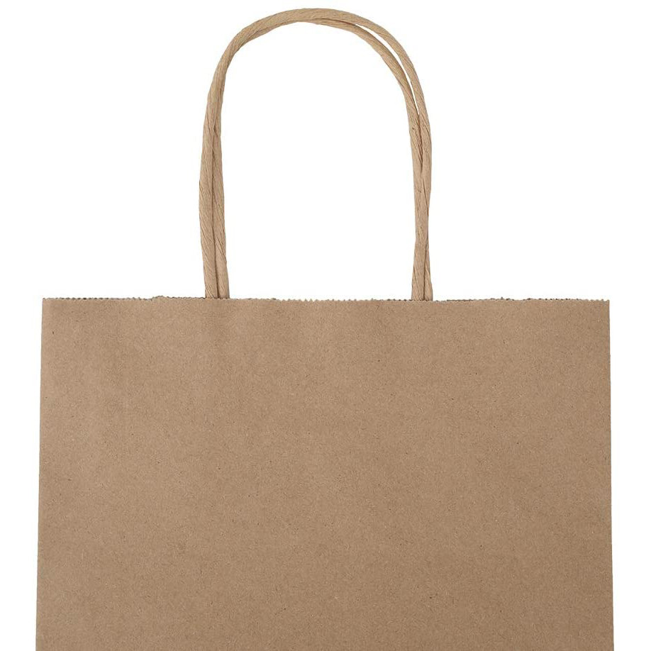 100gsm Square Bottom Greaseproof Brown Kraft Paper Grocery Bags Bulk For Food Delivery