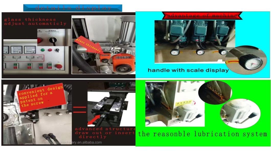 9 Motor Vertical Glass Straight Line Edging Polishing Machine for Straight Line Edge and 45 Angle Edge