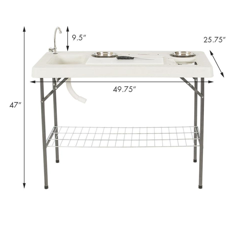 Portable Plastic Metal Folding Table for Outdoor Camping and Garden Activities