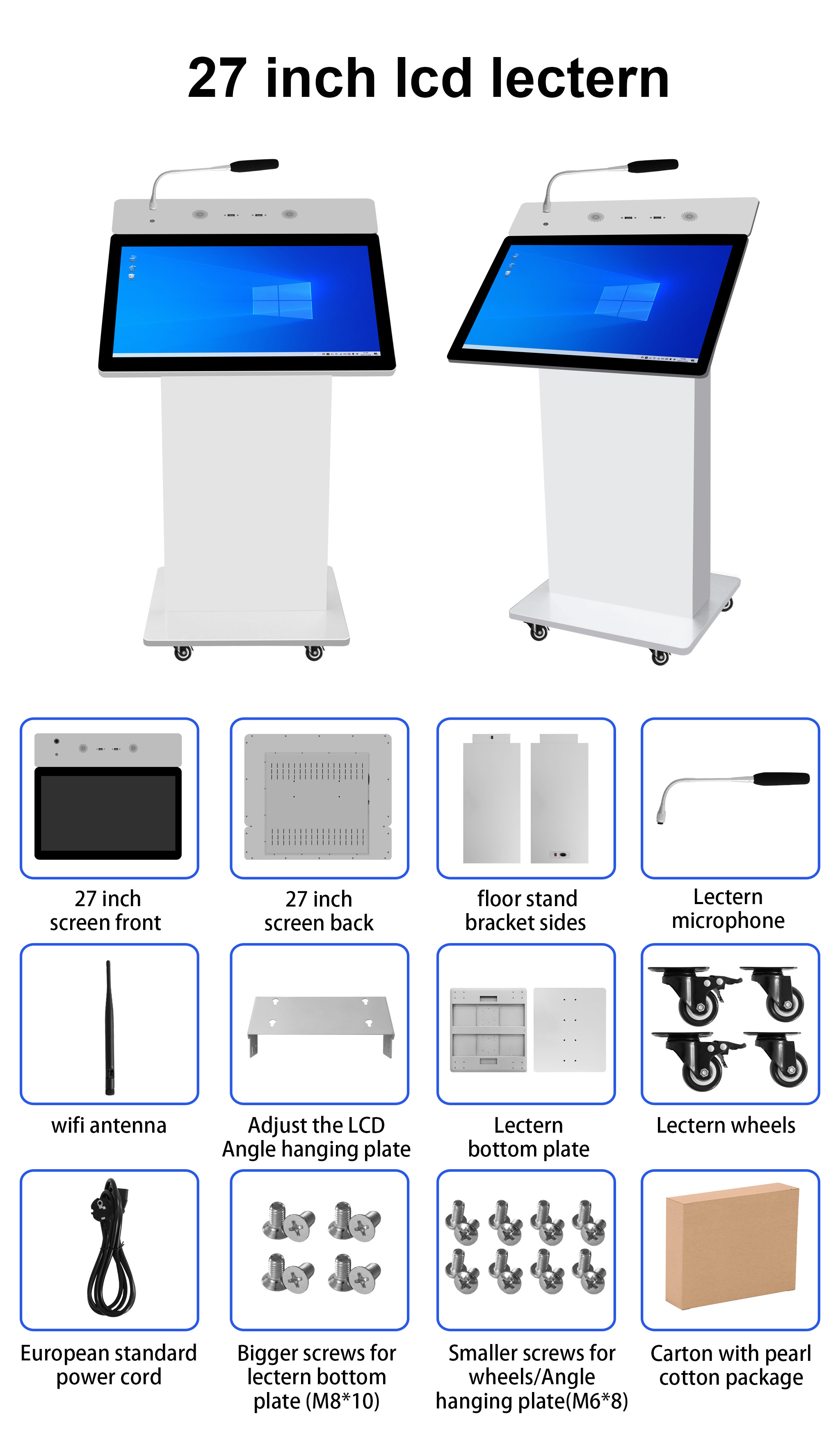 Digital Classroom Podium Lectern Smart Portable Multimedia Lectern