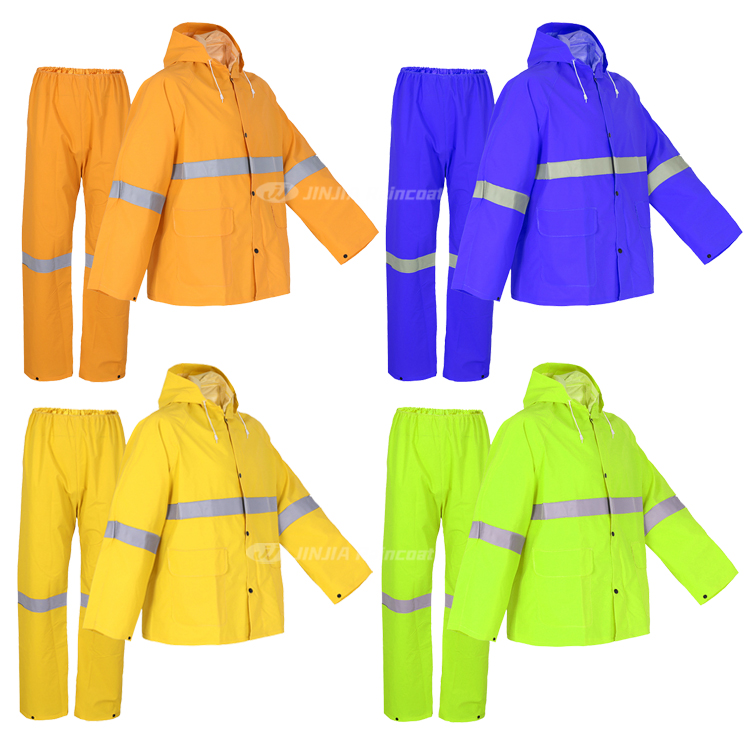 Outside Windproof Oxford Hood Raincoats For Construction Workers