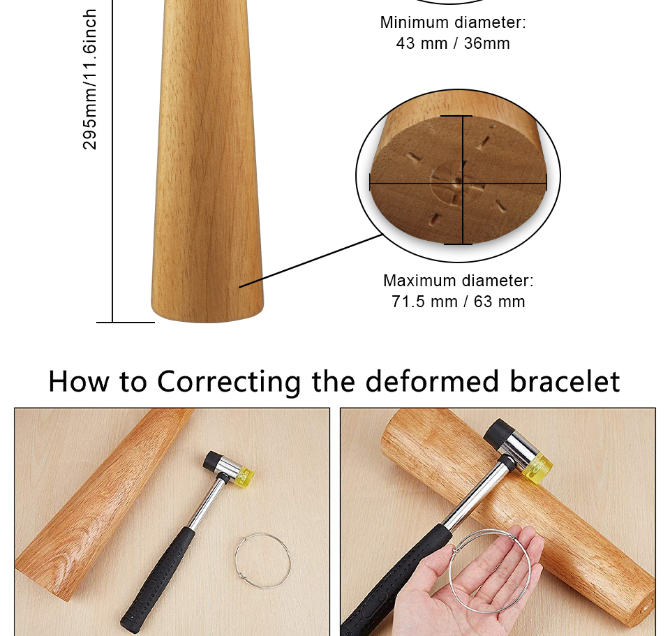 Adjust Bangle Jewelry Accessories Tools Bracelet Mandrel Sizer 70-80mm Diameter